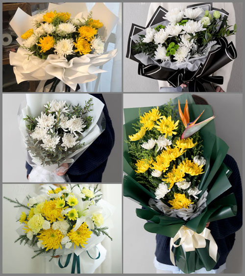 山东烟台蓬莱市北沟镇北林院村白事花束代送